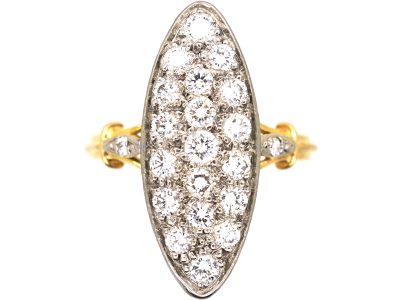 French Belle Epoque 18ct Gold Marquise Diamond Ring