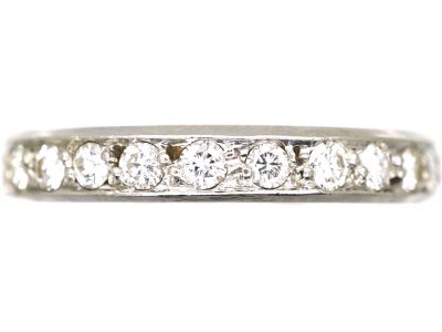 Art Deco Platinum Three Quarter Diamond Eternity Ring