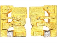 18ct Gold & Diamond Cufflinks by Björn Weckström for Lapponia