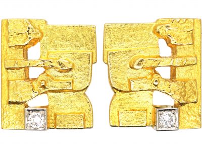 18ct Gold & Diamond Cufflinks by Björn Weckström for Lapponia