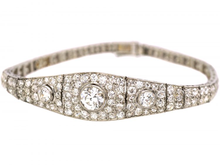 Early 20th Century Platinum Diamond Bracelet