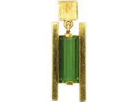 1980s 18ct Gold Pendant set with a Green Tourmaline