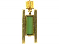 1980s 18ct Gold Pendant set with a Green Tourmaline