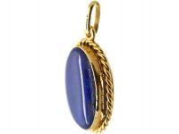 Early 20th Century French 18ct Gold Locket set with Lapis Lazuli