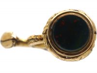 Victorian 9ct Gold Cased Horn Charm with Bloodstone Base