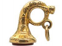 Victorian 9ct Gold Cased Horn Charm With Carnelian Base