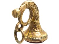 Victorian 9ct Gold Cased Horn Charm With Carnelian Base