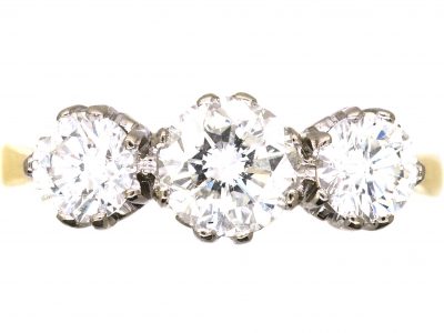 18ct Gold & Platinum Three Stone Diamond Ring