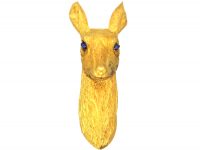 1960s 18ct Gold Brooch of Deer's Head by George Lenfant for Hermès