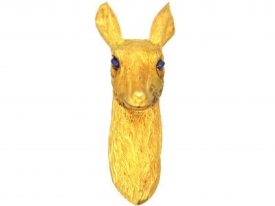 1960s 18ct Gold Brooch of Deer's Head by George Lenfant for Hermès