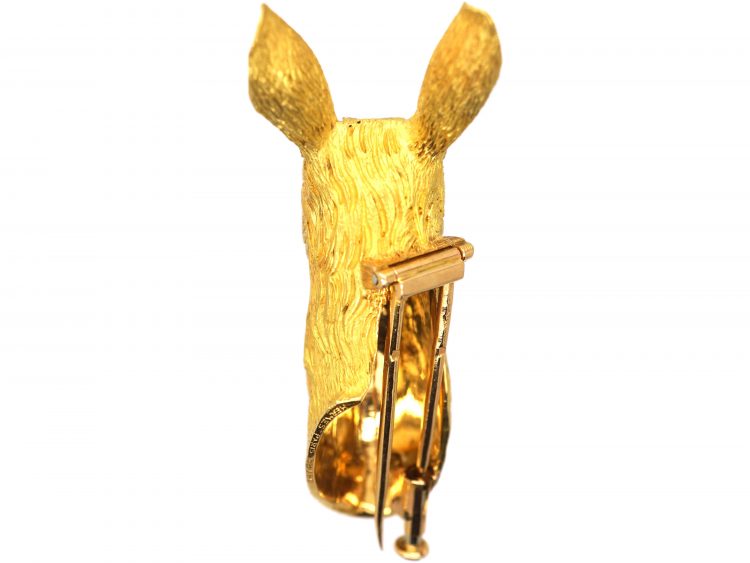 1960s 18ct Gold Brooch of Deer's Head by George Lenfant for Hermès