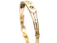 Edwardian 9ct Gold Bangle set with Sapphires & Diamonds