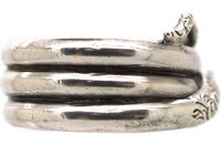 Victorian Silver Snake Ring with Engraved Detail