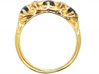 Edwardian 18ct Gold, Sapphire & Diamond Five Stone Ring