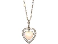 Edwardian Opal & Diamond Pendant on 18ct White Gold & Opal Chain