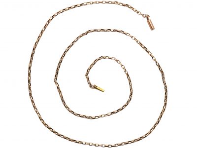 Victorian 9ct Rose Gold Thin Belcher Link Chain