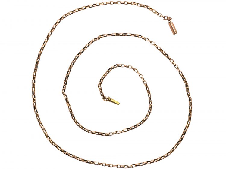 Victorian 9ct Rose Gold Thin Belcher Link Chain
