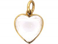 Victorian 15ct Gold & Rock Crystal Heart Shaped Locket