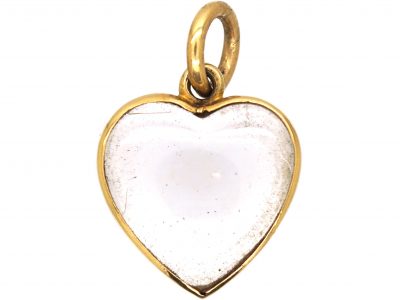 Victorian 15ct Gold & Rock Crystal Heart Shaped Locket