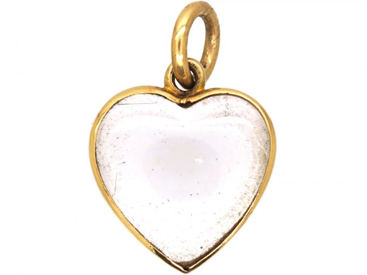 Victorian 15ct Gold & Rock Crystal Heart Shaped Locket