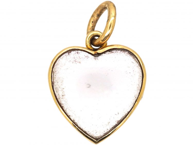 Victorian 15ct Gold & Rock Crystal Heart Shaped Locket