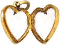 Victorian 15ct Gold & Rock Crystal Heart Shaped Locket