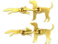 Early 20th Century 14ct Gold Fox & Hound Cufflinks