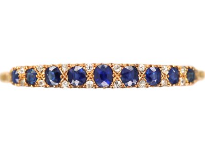 Edwardian 15ct Gold, Sapphire & Diamond Bangle