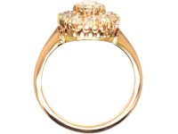 Edwardian 15ct Gold, Old Mine Cut Diamond Cluster Ring