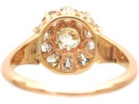 Edwardian 15ct Gold, Old Mine Cut Diamond Cluster Ring