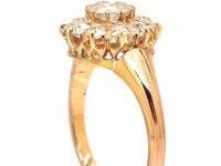 Edwardian 15ct Gold, Old Mine Cut Diamond Cluster Ring