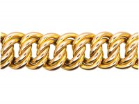 Edwardian 15ct Gold Double Curb Link Bracelet