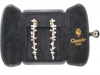 1980s 18ct White & Yellow Gold Diamond Drop Earrings by Chantecler