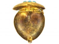 Georgian 15ct Gold Heart Shaped Locket with Forget Me Not Motif