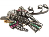 Victorian Gem Set Nightingale & Lily of the Valley Brooch