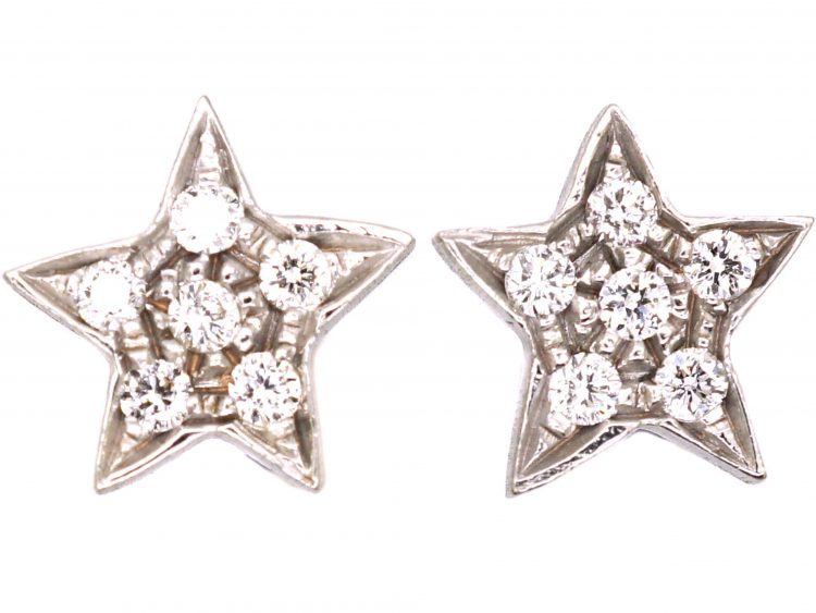 Diamond Star Earrings by Carolina Bucci