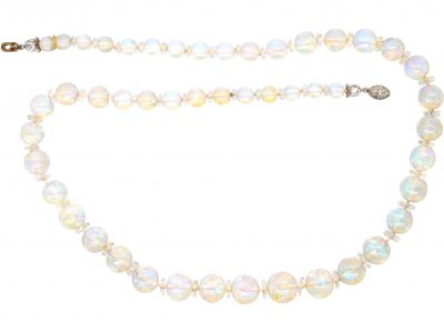 Edwardian Opal Necklace with Diamond Clasp