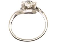 French Platinum Tourbillon Ring set with Diamonds