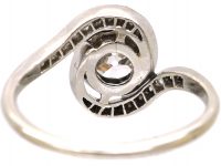 French Platinum Tourbillon Ring set with Diamonds