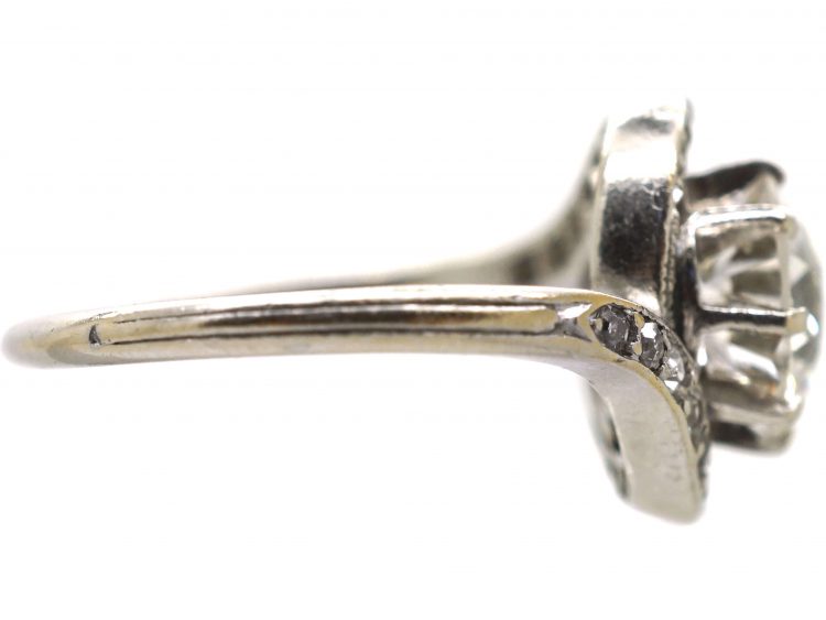 French Platinum Tourbillon Ring set with Diamonds