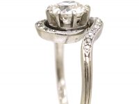 French Platinum Tourbillon Ring set with Diamonds