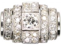 Retro 18ct White Gold Diamond Cocktail Ring