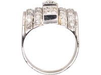 Retro 18ct White Gold Diamond Cocktail Ring