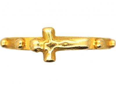 Victorian 18ct Gold Rosary & Cross Decade Ring