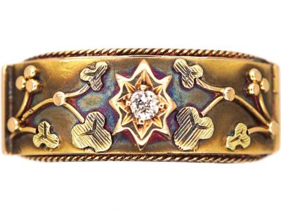 Victorian 18ct Gold Mizpah Ring set with a Diamond with Secret Compartment