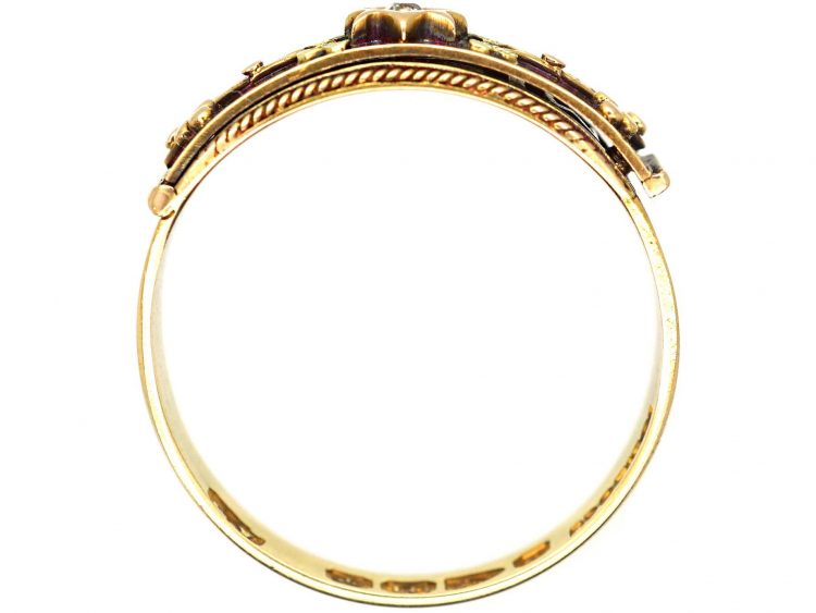 Victorian 18ct Gold Mizpah Ring set with a Diamond with Secret Compartment