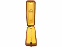 Edwardian Tie Pin set with a Natural Pearl & Rose Diamonds in Original Case