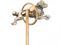 Edwardian Novelty Tie Pin of a Poodle Jumping Through a Hoop