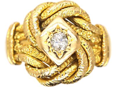 Edwardian 18ct Gold & Diamond Lover's Knot Ring