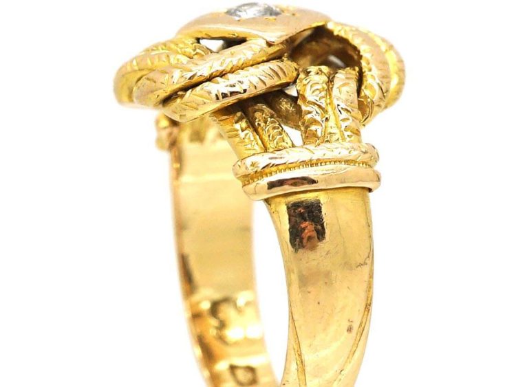 Edwardian 18ct Gold & Diamond Lover's Knot Ring